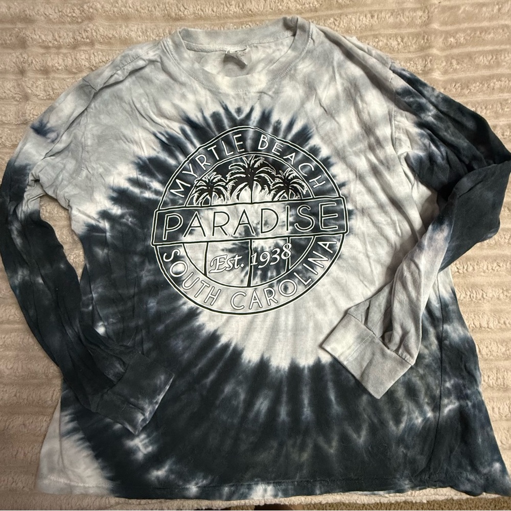 Echo Tie-Dye Long Sleeve Tee - Black and White